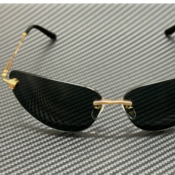 VERSACE Gold Dark Grey Women\'s 64 mm Sunglasses main image 4